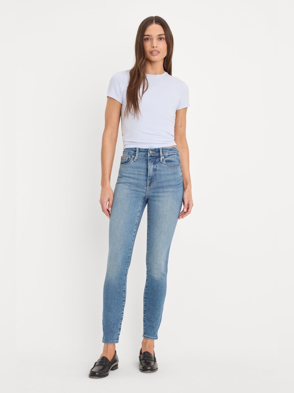 Good American Good Waist High Rise Skinny Jeans Blue size 10 / 30